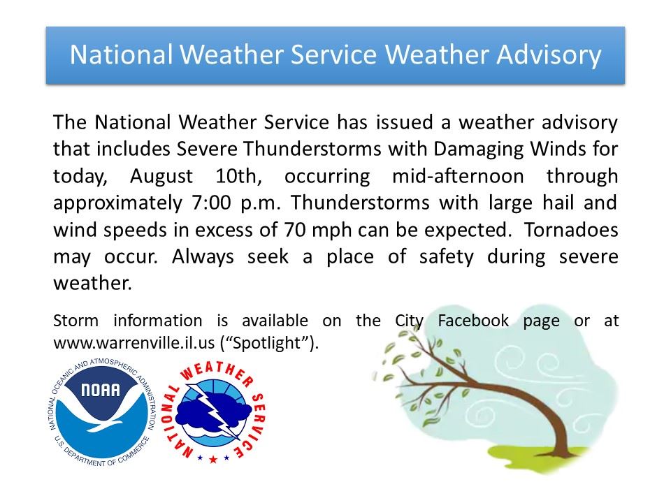 Weather Advisory Severe Thunderstorms 08/10/2020