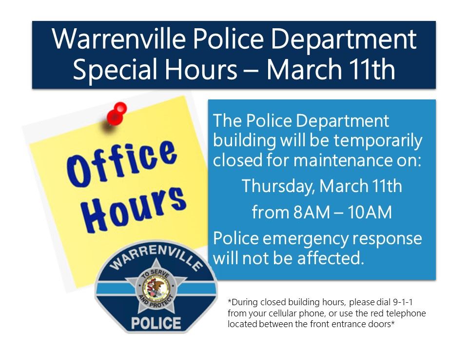 Police Department Temporary Building Closure (Maintenance)