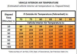 Car temperatures chart graphic