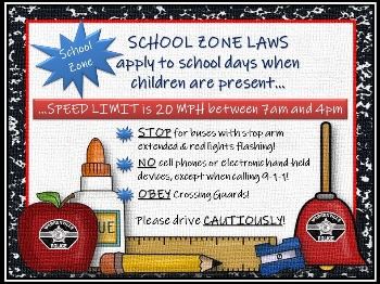 School Zone Laws overview 2021 (Image)