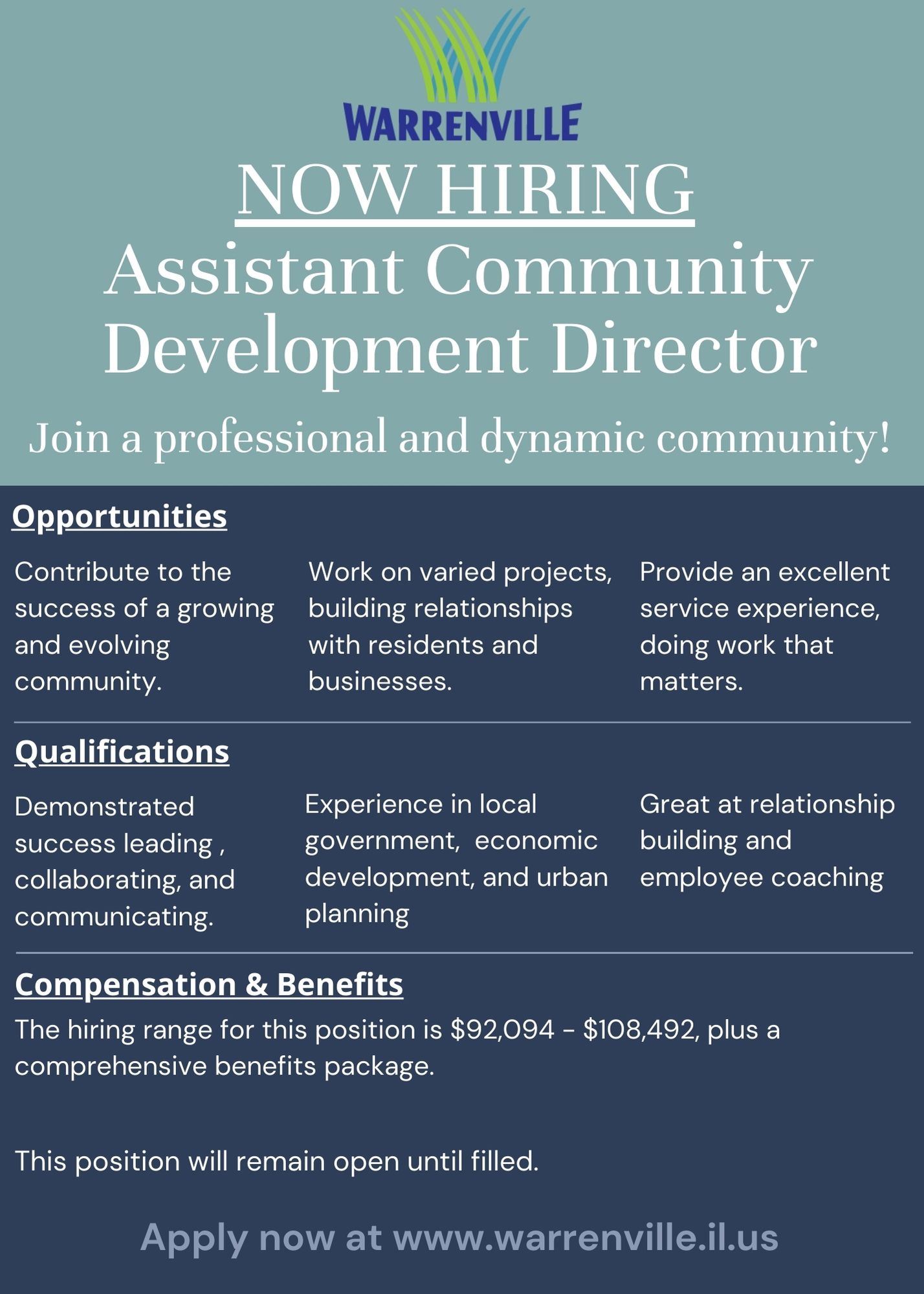 Assistant Community Development Director Position Job Posting