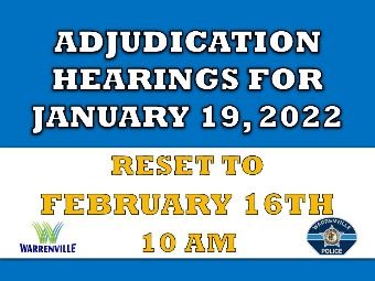 January 2022 Adjudication Hearings Rescheduled (Image)