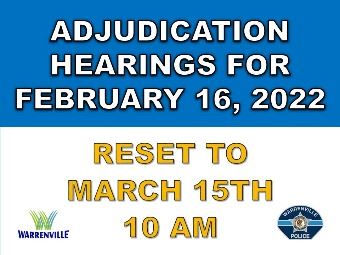 February Adjudication Hearings Rescheduled (Image)