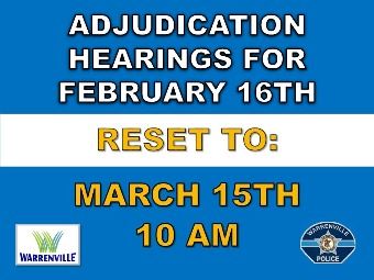 February Adjudication Hearings Rescheduled (Image)