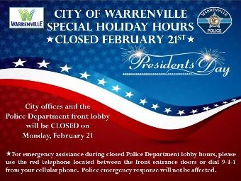 Special Holiday Hours Presidents Day (Image)