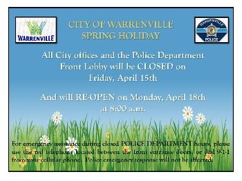 City Holiday Hours for Friday, April 15 (Image)