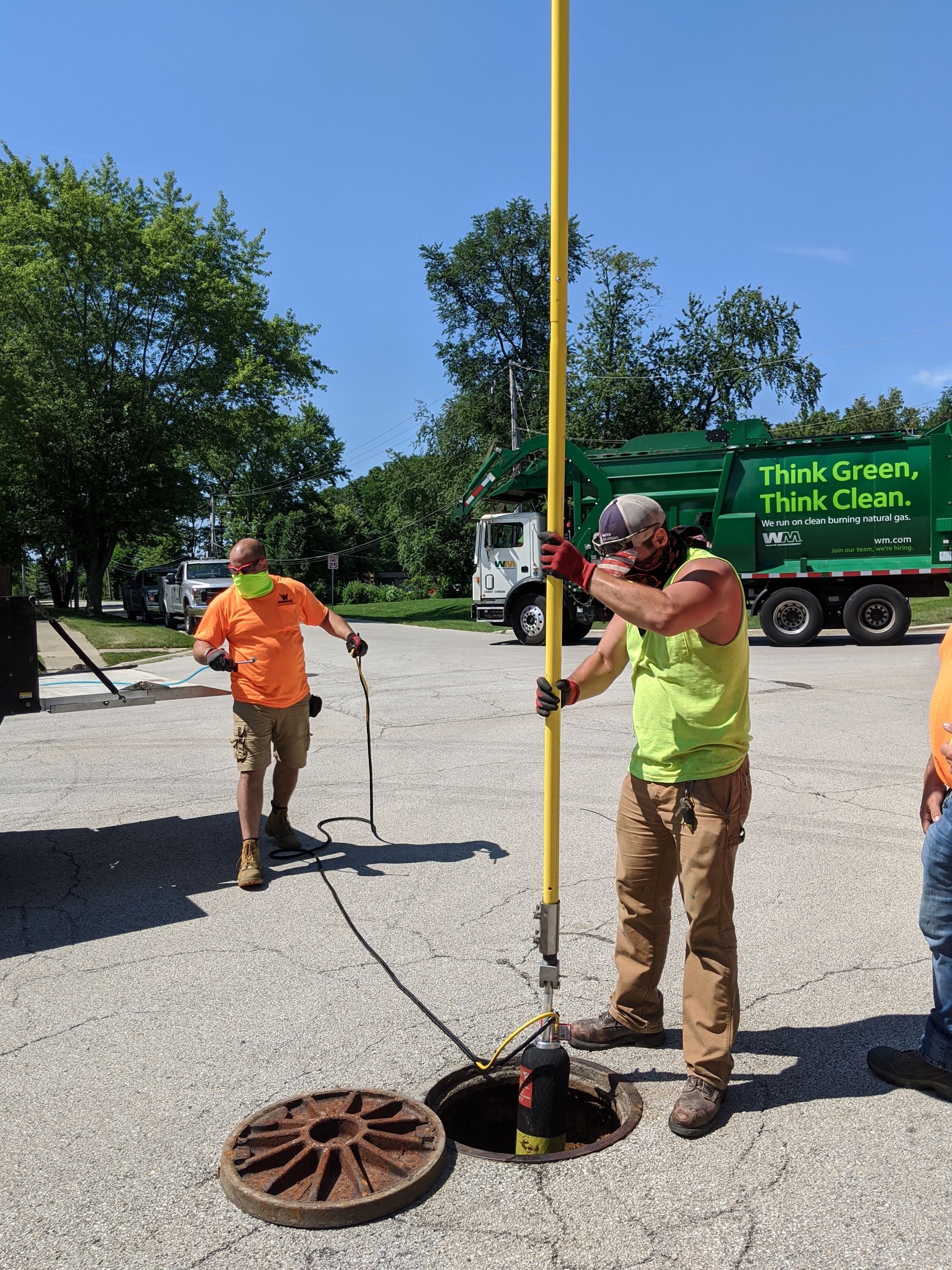 Utility Division Staff performing sanitary sewer maintenance