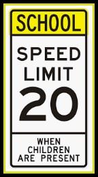 School Zone Speed limit sign (Image)