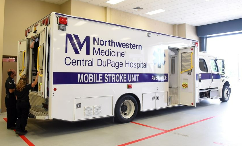Picture of ambulance labeled Mobile Stroke Unit