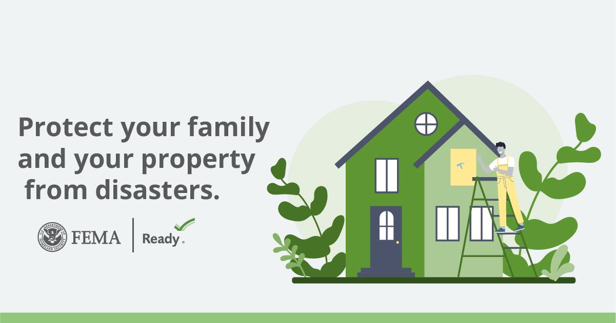 Logo that says National Preparedness Month Protect Your Family and Your Property From Disasters.