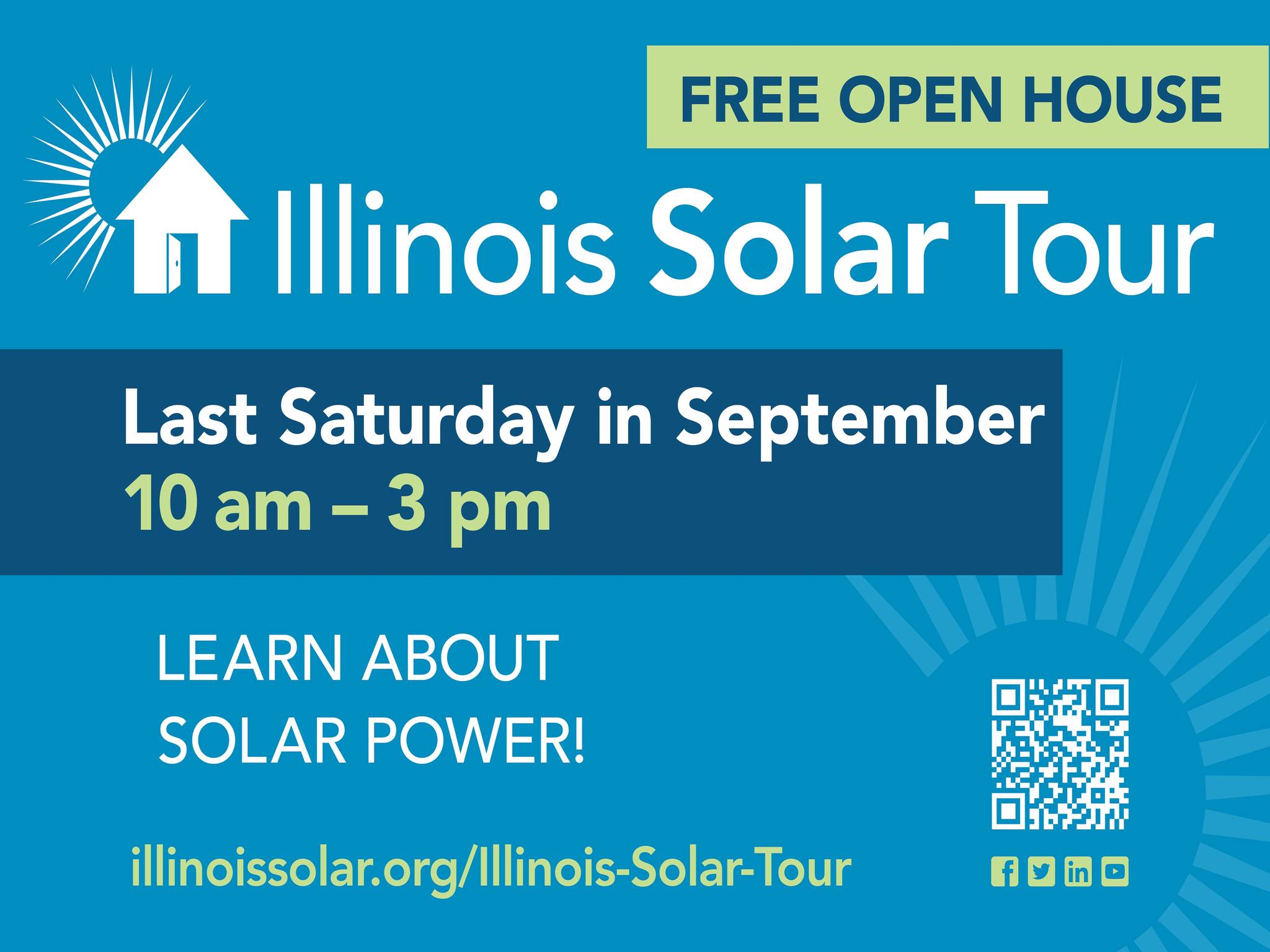 This is a graphic announcing the Illinois Solar Education Association Solar Tour 2022