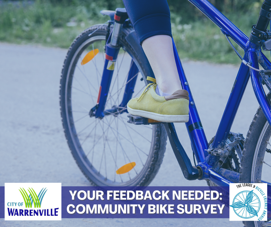 Photo of a person on a bike with the phrase 