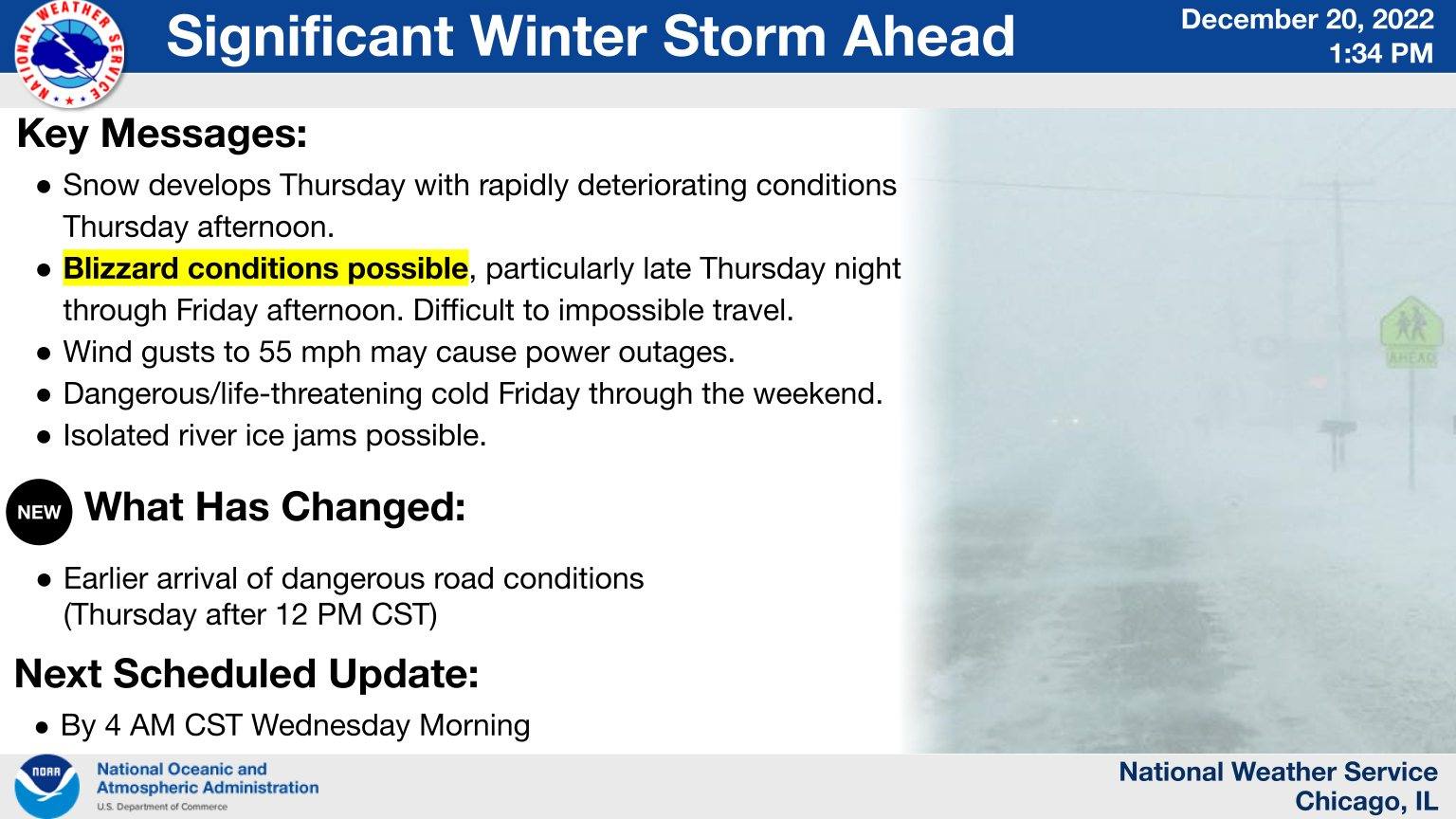 A map of a winter storm that will start December 22.