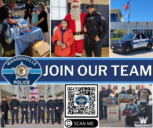A collage of photos showing City Police to recruit new officers.