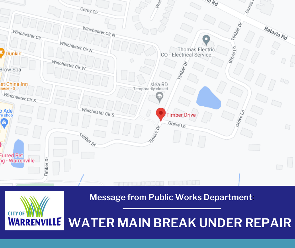 WATER MAIN BREAK UNDER REPAIR Timber Drive