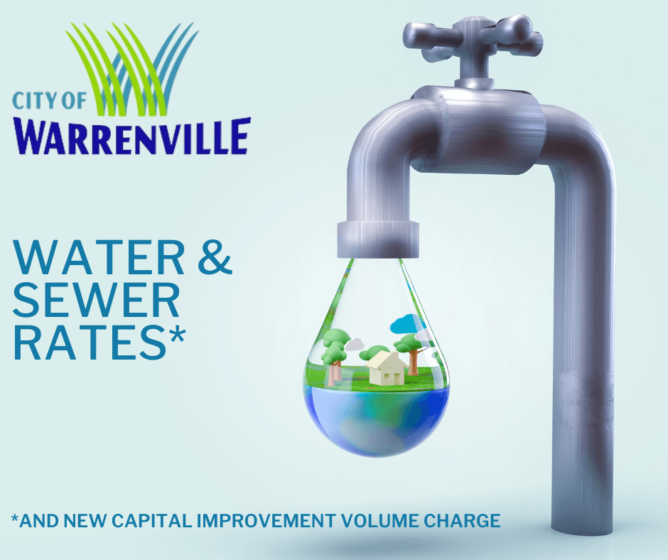 A photo of a sink for the new water and sewer rates and capital improvement fee.