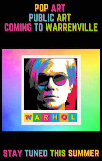Pop Art Challenge promotion featuring face of Andy Warhol