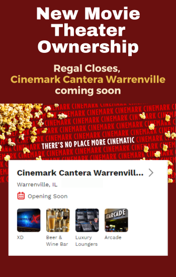 Cinemark movie theater coming to Warrenville - image of Cinemark logo and website