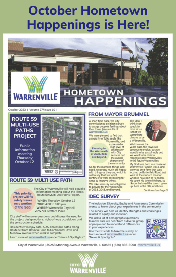 Hometown Happenings Newsletter October 2023  