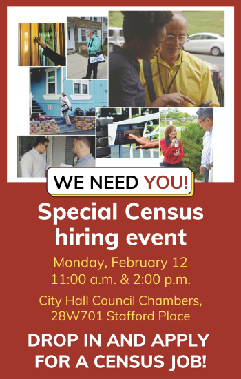Special Census hiring event February 12