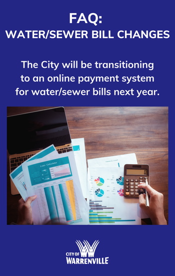 Water bill FAQ about the City's transition to a new billing system.