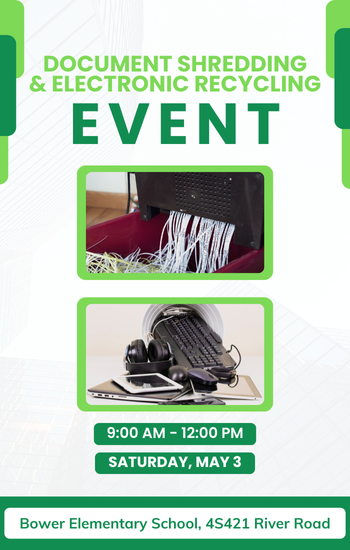 Document Shredding and Electronics Recycling event May 3, 2025