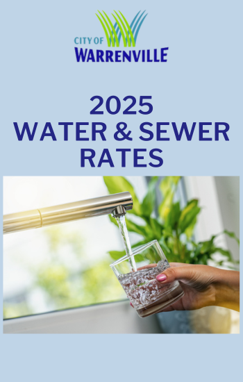 New water and sewer rates effective May 1, 2025.