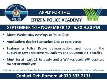 Citizen Police Academy flyer 2025 (image)