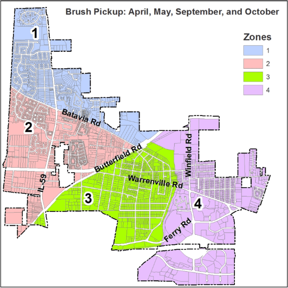 Map of Brush Pickup Zones