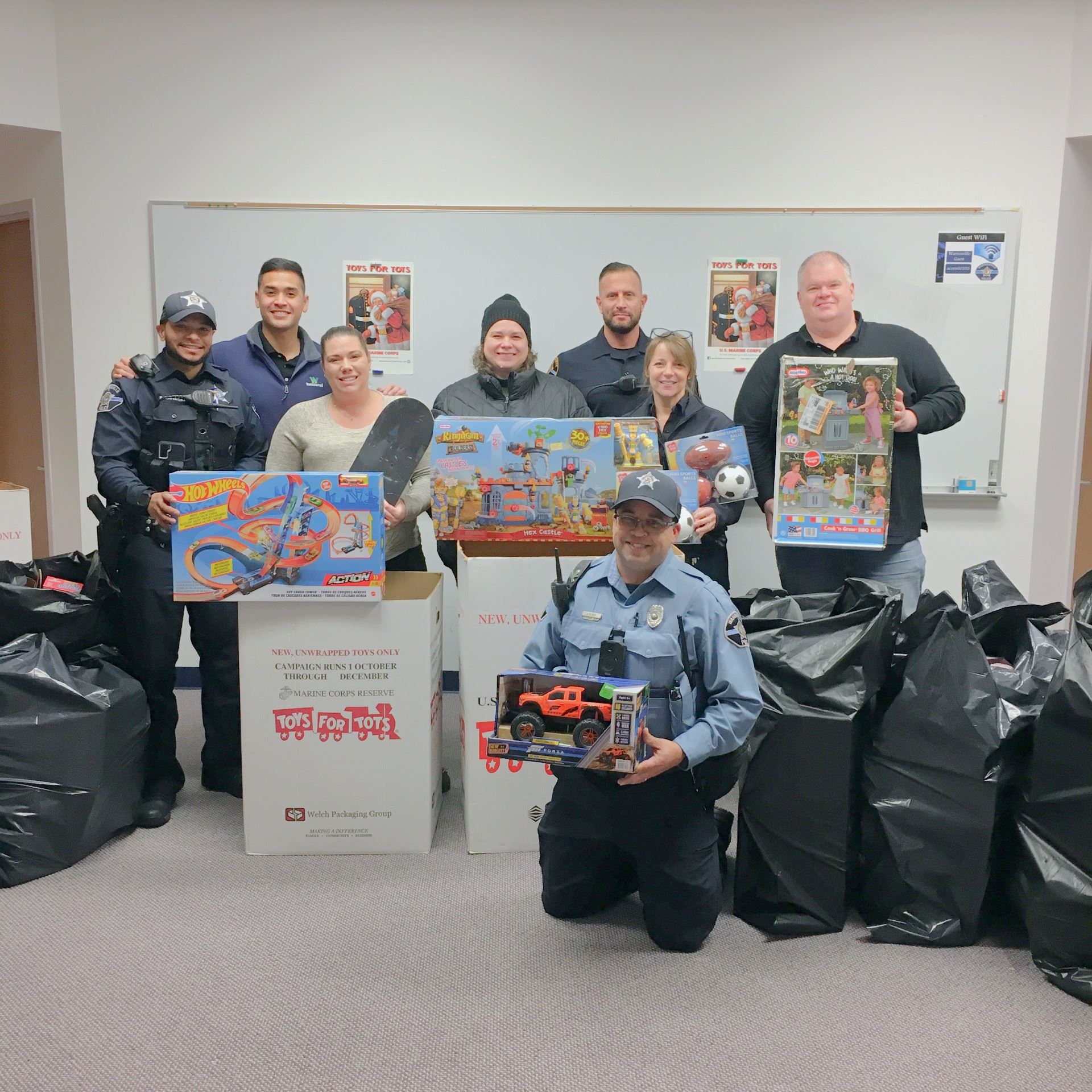 Warrenville police and Toys for Tots donations