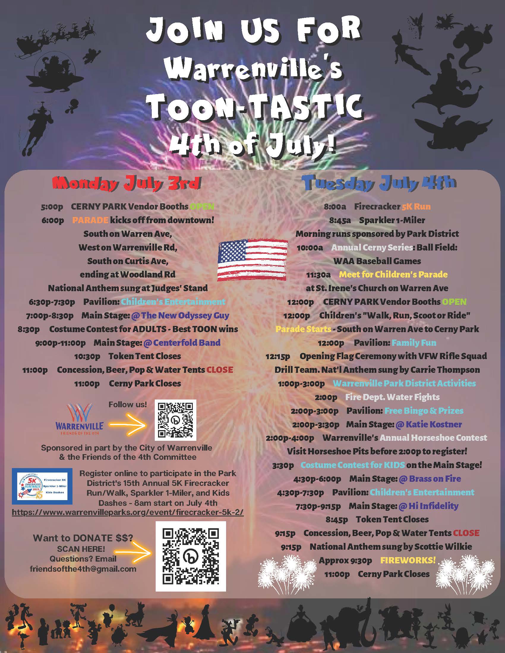 Warrenville Fourth of July Celebration Final Timeline