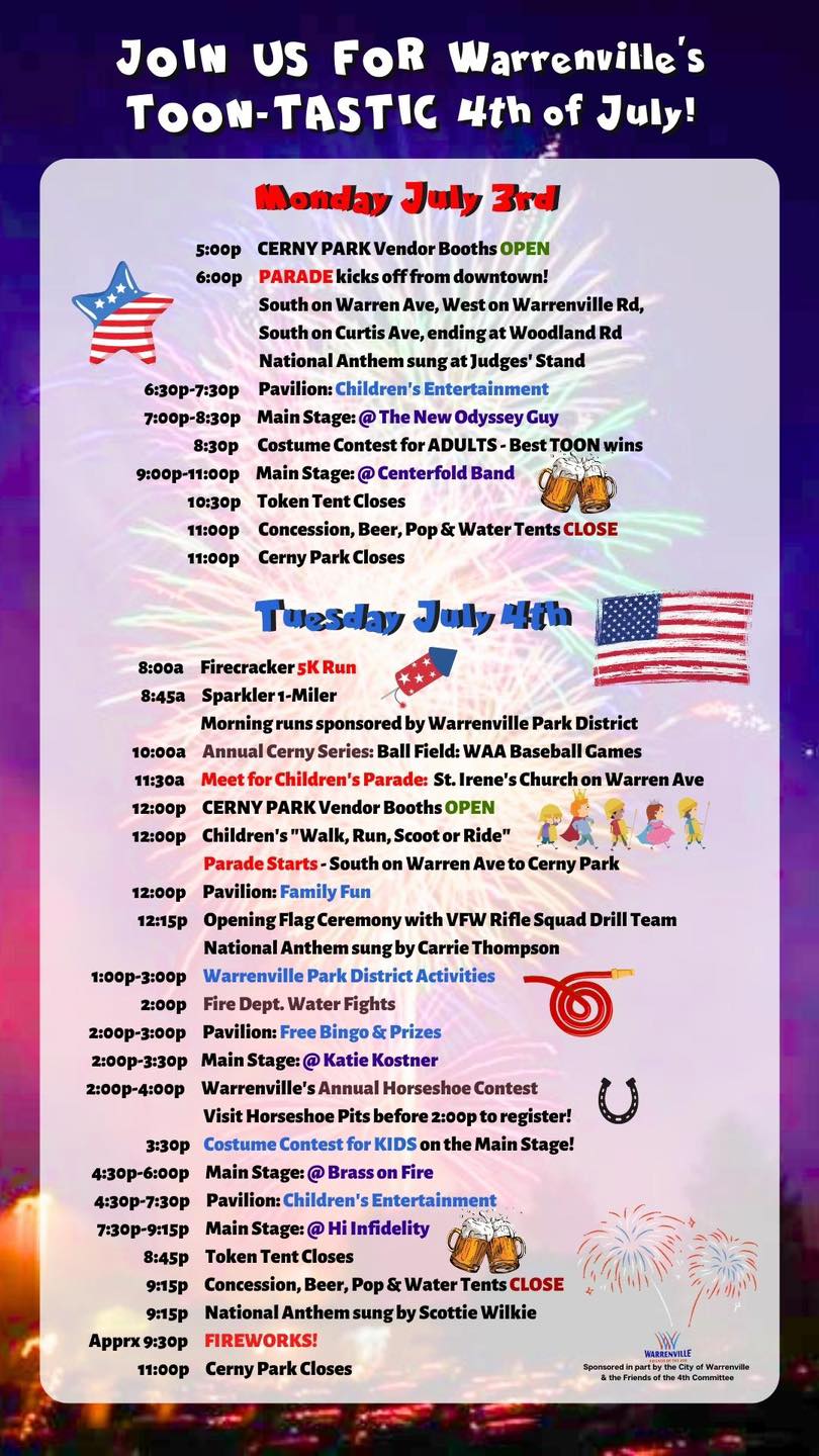 Warrenville 4th mobile screen sized schedule