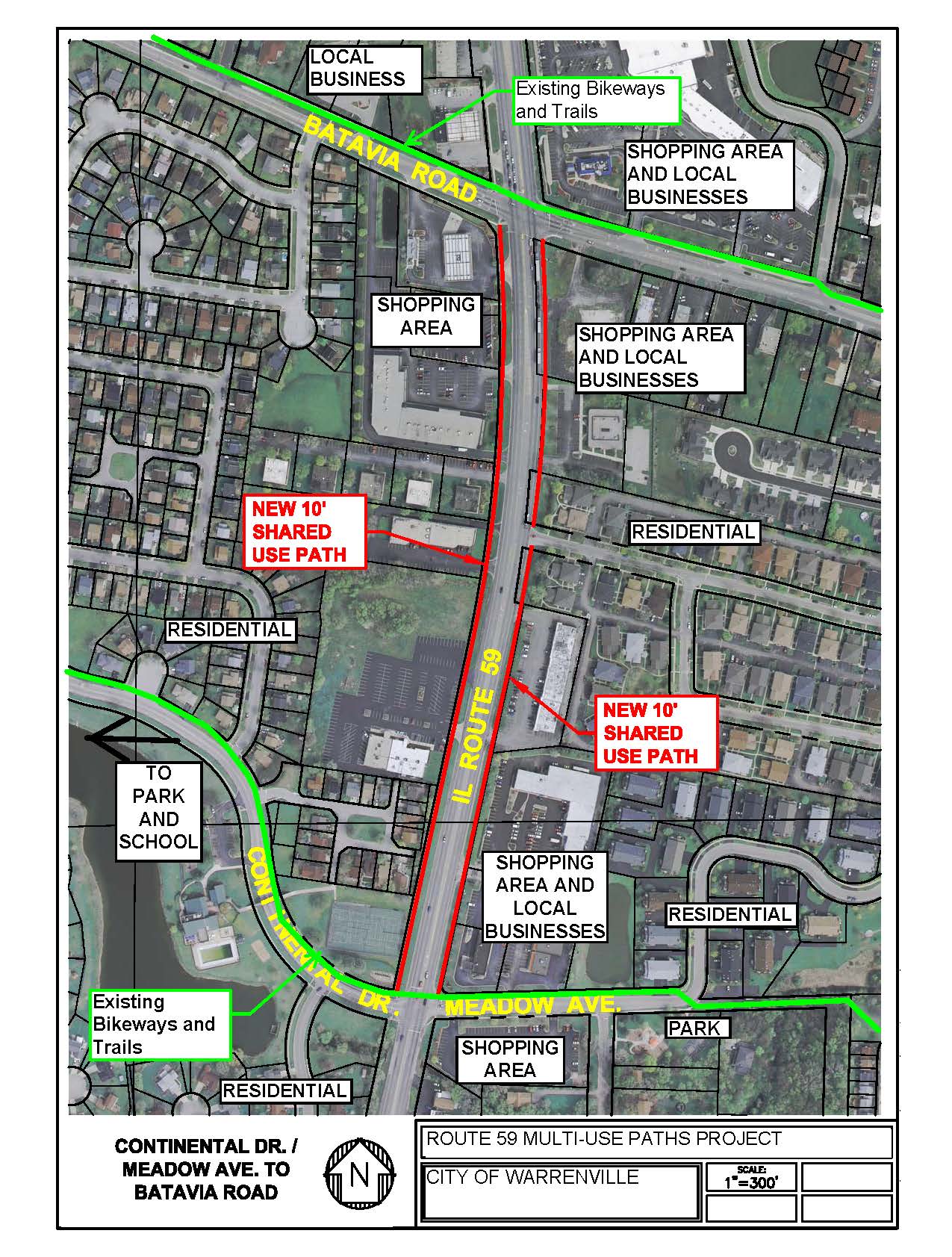 Route 59 Multi-Use Paths Map