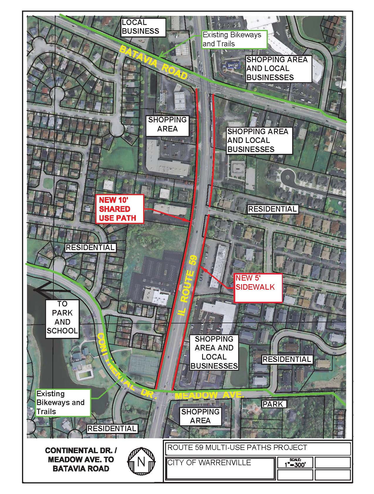 Route 59 Multi-Use Paths Location Map