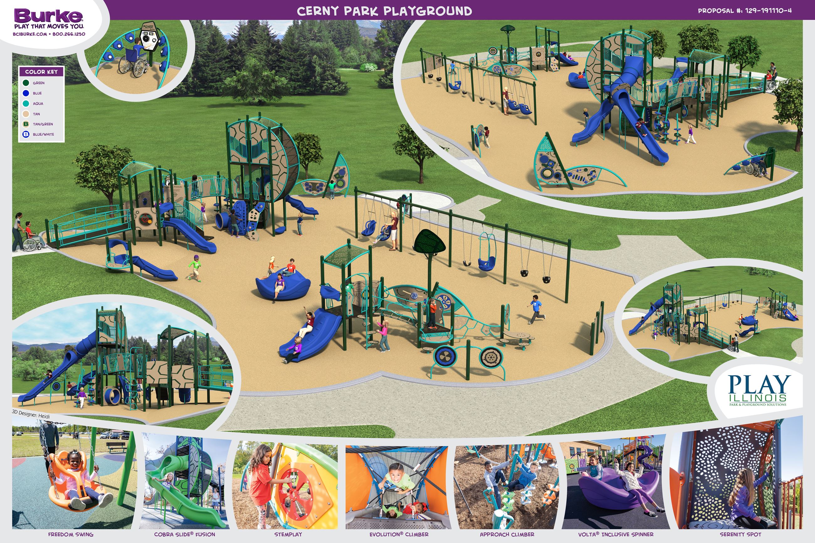 Cerny Park Improvements - new playground rendering 